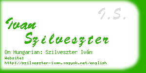 ivan szilveszter business card
